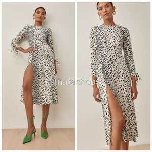 REFORMATION Black and White Cheetah Dress Sz 10